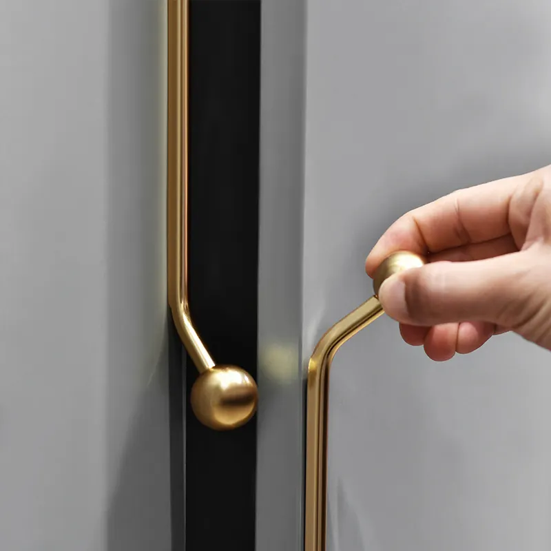 Pegangan pintu lemari pakaian Kustom Pabrik pegangan pintu kabinet lollipop aluminium Aloi kenop bola bulat padat minimalis modern
