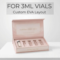 Boîte cadeau de luxe avec insert en mousse EVA pour flacon de 3 ml, surface holographique, emballage rigide en papier personnalisé
