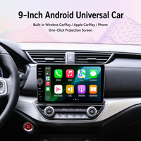 Autoradio Android 9 pouces avec bouton unique gauche, lecteur DVD de voiture, CarPlay sans fil, Android Auto pour usage universel