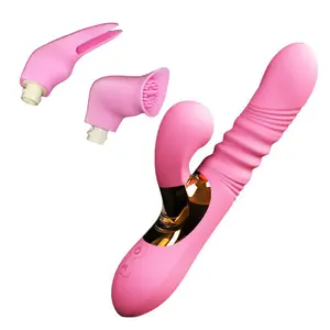 3 trong 1 Rabbit Vibrator tự động Telescopic nước nóng rung sucking Vibrator Đồ chơi tình dục cho phụ nữ