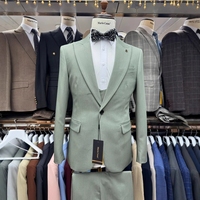 Costume 3 pièces élégant de niveau exécutif pour homme, veste + gilet + pantalon, couleur unie, pour dîner de gala