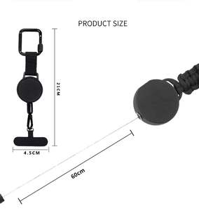 Lanière de téléphone rétractable antivol de 60 cm en ABS et alliage de zinc avec mousqueton, laisse anti-chute pour le camping en plein air - Product Image 3