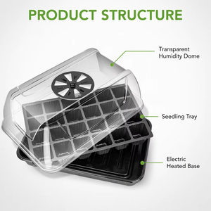 Propagatore Elettrico Riscaldato per Semi in Plastica con Coperchi per Germinazione e Crescita, Vassoi per Vivaio - Product Image 4