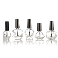 Flacon de vernis à ongles transparent de 10 ml, flacons de vernis gel, flacon d'huile à ongles en forme de crâne ou de cœur
