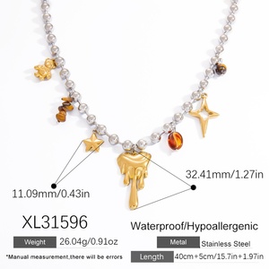 สร้อยคอจี้ทอง 18K สุดฮิต พร้อมสร้อยคอแบบโซ่คล้องคอ  วัสดุสแตนเลสสตีลสองสี  เครื่องประดับแฟชั่นสำหรับเป็นของขวัญ - Product Image 6