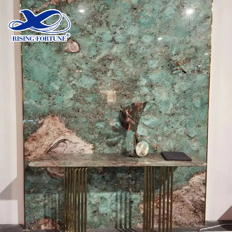 Amazons marbre vert poli Amazonite granit dalles Onyx marbre vert fond marbre conception murale pour la décoration de la Villa