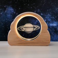 Lampe de nuit en cristal ciel étoilé 3D avec base LED lumineuse en résine, ornement de bureau et de salon portable