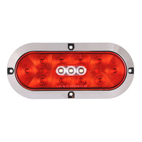 Feu arrière LED ovale de 6 pouces, stop/feu arrière/clignotant et marche arrière, montage en surface, pour camion et remorque, conforme aux normes DOT/SAE/FMVSS108