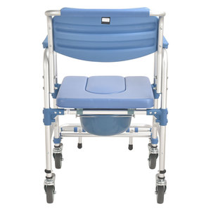 <span class=keywords><strong>Silla</strong></span> <span class=keywords><strong>de</strong></span> <span class=keywords><strong>baño</strong></span> plegable <span class=keywords><strong>de</strong></span> cuatro <span class=keywords><strong>ruedas</strong></span> con pedal antivuelco - Product Image 4