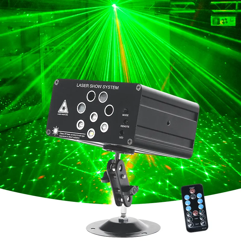 Programmier bare 8 Löcher Mini Urlaub Laserlichter für Home Party Muster RGB Animation dekorative Laser beleuchtung mit Fernbedienung