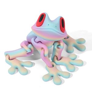 Ornement de grenouille magnétique imprimé en 3D, autocollant de réfrigérateur grenouille arboricole, petit modèle de grenouille, articulations mobiles, jouet de décompression pour enfants - Product Image 6