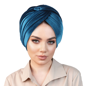 La migliore vendita turbante torsione musulmana di alta qualità da donna velo in velluto traspirante Hijab turbante da esterno - Product Image 1