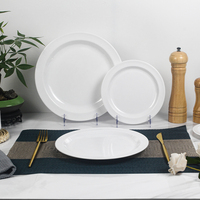Assiettes rondes en mélamine blanches à motif végétal écologiques personnalisées en usine pour les fournitures d'hôtels et de restaurants