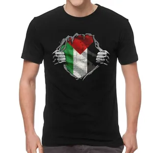 Fitspi巴勒斯坦t恤批发巴勒斯坦国旗地图阿拉伯t恤超大t恤上衣t恤批发