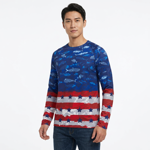 American Flag Sublimation Chemises de pêche à manches longues imperméables grande taille pour hommes Custom Quick Dry UPF 50 + Breathable OEM Service - Product Image 6
