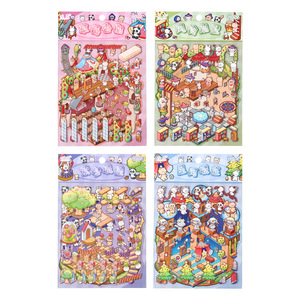 Lot <span class=keywords><strong>de</strong></span> 3 autocollants créatifs Rainbow Fortress, autocollants en scène miniature stéréoscopique 3D - Product Image 5