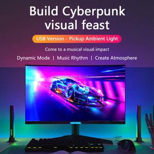 Vente flash - Cadeau de Noël - <span class=keywords><strong>Lampe</strong></span> d'ambiance LED à rythme musical avec capteur sonore 3D RGB pour configuration de jeu, chambre à coucher, bar, décoration de fête - Product Image 4