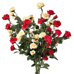 Bouquet de fleurs artificielles en soie, rose bulle, haute simulation, article décoratif pour la maison, le salon, accessoires de photographie de mariage - Product Image 5