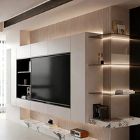 Sistema de Soporte para TV de Alta Gama, Panel Ecológico Personalizable en Múltiples Formas, Solución Completa para el Hogar