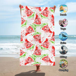 Serviettes de plage imprimées écologiques en gros, série fruits, serviettes de bain d'été à séchage rapide, sans sable, grande taille personnalisée - Product Image 1