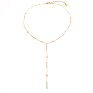SUMMLY Collana Minimalista con Linee Geometriche Eleganti, Impermeabile, Placcata in <span class=keywords><strong>Oro</strong></span> 18K, in Acciaio Inossidabile, Gioielli alla Moda - Product Image 5
