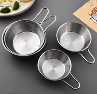 Bols à nourriture de camping en acier inoxydable poli électrolytique coréen, dorés, épais, durables, multifonctionnels, bols à mélanger pour salades