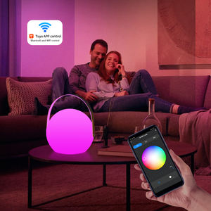 Lampu meja LED kontrol aplikasi Tuya Bluetooth Wifi kustom pintar bentuk bola lampu malam suasana hati personal berubah warna ajaib - Product Image 1
