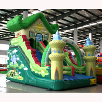 Toboggan gonflable pas cher, toboggan à rebondir, toboggan gonflable 6x4m vert, fourniture d'usine