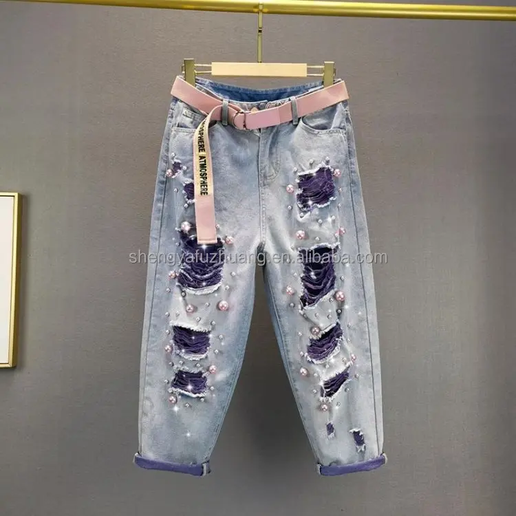 Ladies elegant casual flare denim pant for women sexy women's denim pants wholesale ladies stretch jean
