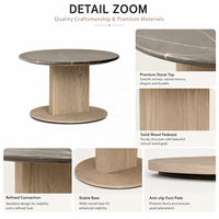 Table d'appoint en bois avec plateau en marbre personnalisé, table sur pieds de style moderne minimaliste, fabricant pour hôtel de luxe