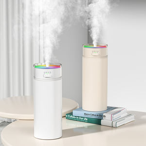 Humidificateur ultrasonique en plastique de 500 ml, <span class=keywords><strong>7</strong></span> couleurs LED, rechargeable par USB, batterie 1800 mAh, diffuseur de brume silencieux, maison, voiture, bureau, hôtel - Product Image 1