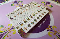 2026 Mardi Gras Carnaval Opvouwbare 2-laags Acryl Amerikaanse Mahjong Set 160 stuks Aangepaste Masker Fleur-de-lis Tegels Paarse Glitter