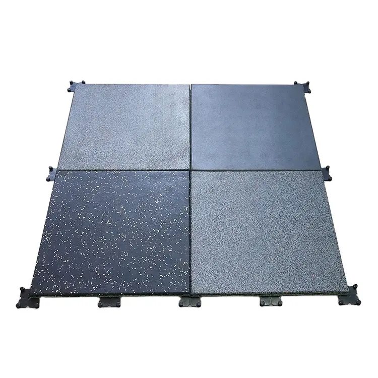 Factory Wholesale Gym Rubber Flooring Weight Lifting Area Rubber Mats Interlocking Rubber Tiles With Plastic Connectors