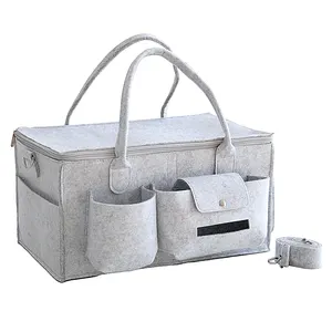 Vilt Baby Kinderkamer Luier Caddy Opbergtas Mand Organizer Mama Luier Tas Met Hoes Baby Speelgoed Accessoires Opbergmand