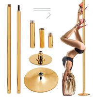 7,35-13 pies portátil 45mm oro Acero inoxidable Stripper Pole para el hogar Fitness ejercicio Bar gimnasio o fiesta