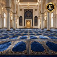 Tapis ignifuge B1 pour mosquée, moquette murale pour salle de prière, tapis à poils coupés, design personnalisé, revêtement de sol pour mosquée, résistant aux taches et antidérapant