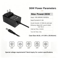 Adaptateur secteur MYIXI 20v 1.5a, adaptateur secteur 15v 2.3a 12v 3a Mp 36w, adaptateur secteur AC/DC 12v 2.5a, prise secteur murale pour les États-Unis, l'UE et le Royaume-Uni