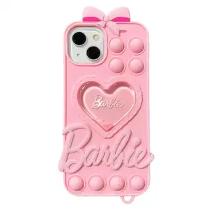 2024 Лидер продаж, роскошный розовый антиман, Барби, любовь, бант, силиконовый чехол для телефона для iphone 14 13 11 12 Pro Max X XS Max XR мягкий чехол