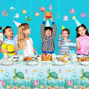 Decoraciones de <span class=keywords><strong>feliz</strong></span> cumpleaños con temática del <span class=keywords><strong>mundo</strong></span> submarino, suministros para fiestas de niñas, pancarta de papel, Día de San Valentín, Pascua - Product Image 5