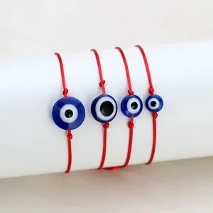 Simple Lucky Devil Eye Friendship Macrame Bracelet Red Rope Braided Resin Blue Turkish Evil Eyes Bracelet For Women