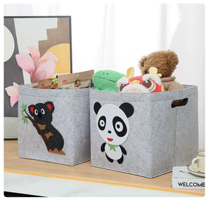 Nueva Cesta de Almacenamiento de Fieltro con Diseño de Dibujos Animados, Cesta de Almacenamiento de Juguetes para Niños, Cesta de Almacenamiento de Ropa Sucia de Fieltro - Product Image 1