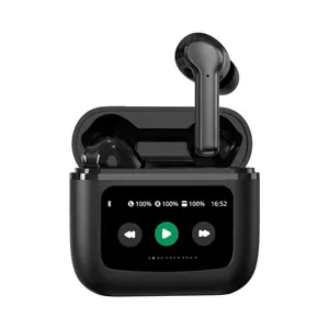 waterproof bluetooths v5.3 earphone hifi headphone touch control led screen display tws gaming earbuds