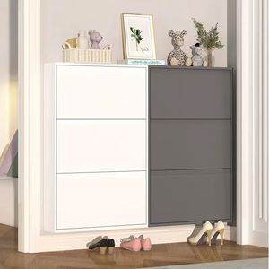 공장 판매 널리 사용되는 맞춤형 현대식 4도어 랙 디자인 스틸 화이트 메탈 신발장 - Product Image 2