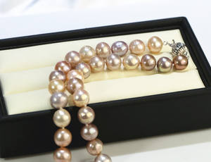 11-12mm edison round Wholesale multicolor Women Gift Jewelry <span class=keywords><strong>collana</strong></span> elegante <span class=keywords><strong>di</strong></span> <span class=keywords><strong>perle</strong></span> genuina d'acqua dolce naturale <span class=keywords><strong>di</strong></span> alta qualità - Product Image 5