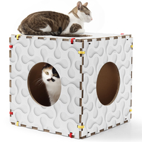 Cube conçu en usine chat planche à gratter maison assemblé lit ondulé avec chat escalade caractéristiques nouveaux jouets de fournitures pour animaux de compagnie