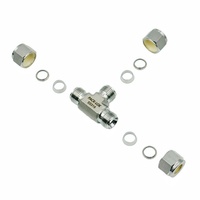 Raccord de compression en T à double ferrule en acier inoxydable 316 de 6 mm pour instrumentation haute pression