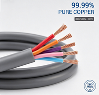 Cable Eléctrico RVV de Cobre Flexible con Aislamiento de PVC, 60227, 300V, 0.75mm², 1mm², 1.5mm², 2.5mm², 2, 3, 4, 5 Núcleos, Veroncable