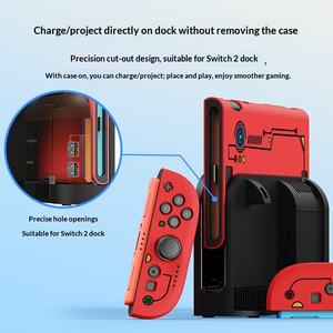 Étui <span class=keywords><strong>de</strong></span> protection Jemdo Switch2 antichute souple pour console <span class=keywords><strong>de</strong></span> jeu avec base enfichable, motif lapin <span class=keywords><strong>de</strong></span> dessin animé et moule exclusif - Product Image 2