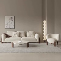 Juego de Sofás Modulares de Terciopelo de Diseño Moderno con Patas de Madera, Sofá Seccional Personalizado para Salas de Estar de Hoteles y Villas