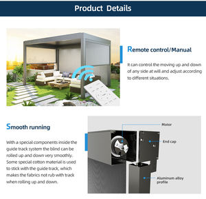 Pantalla motorizada de patio retráctil eléctrica Turer al por mayor, pantalla de jardín con cremallera integrada, pantalla ciega para exteriores estenopeica - Product Image 4